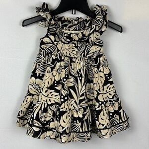 Tommy Bahama Toddler Girls Dress 24M Hawaii Tropical Linen Sleeveless Tier‎ NWOT
